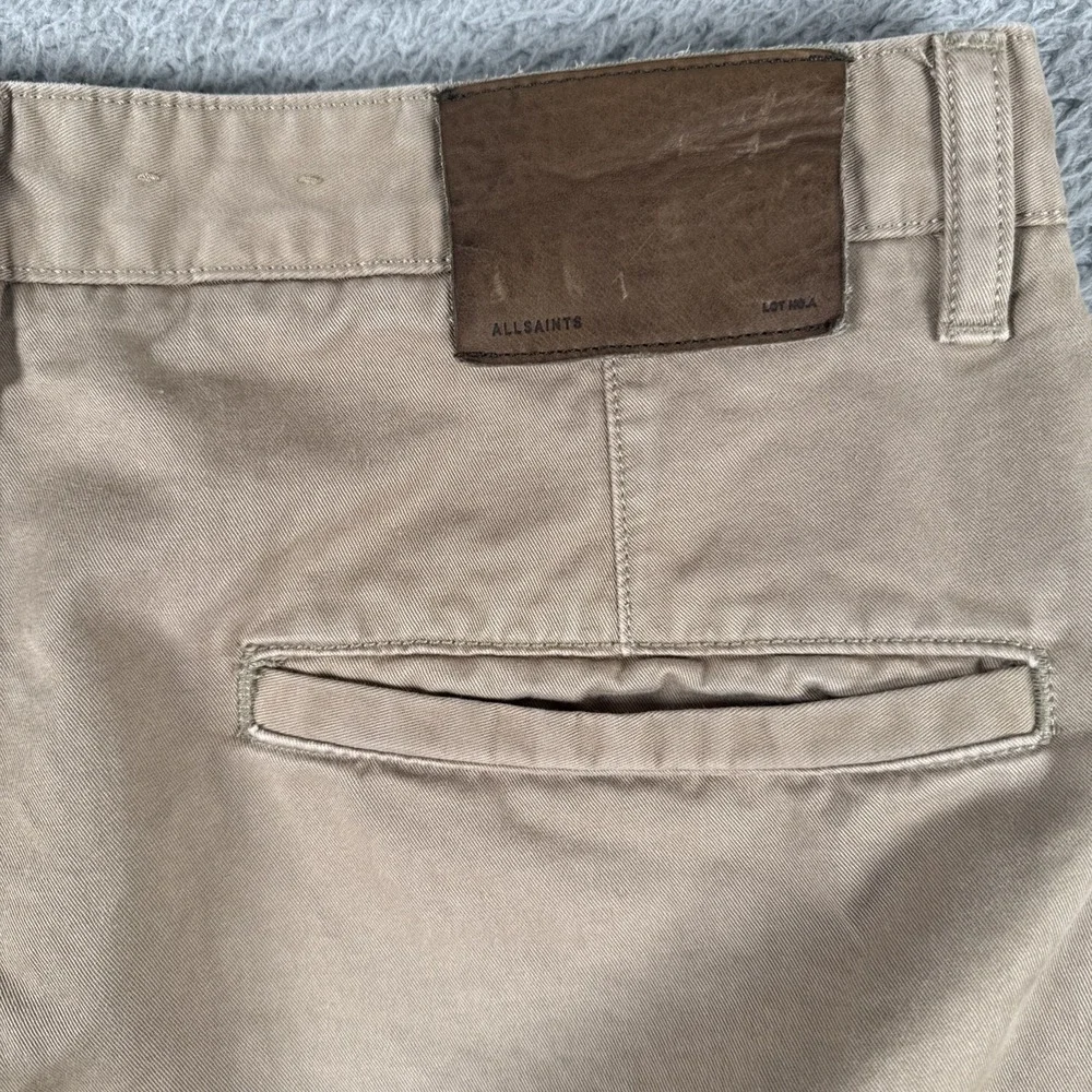 AllSaints Cannon‎ Chino Men's 32 (34x25) Dark Khaki Slim Straight Button Fly
